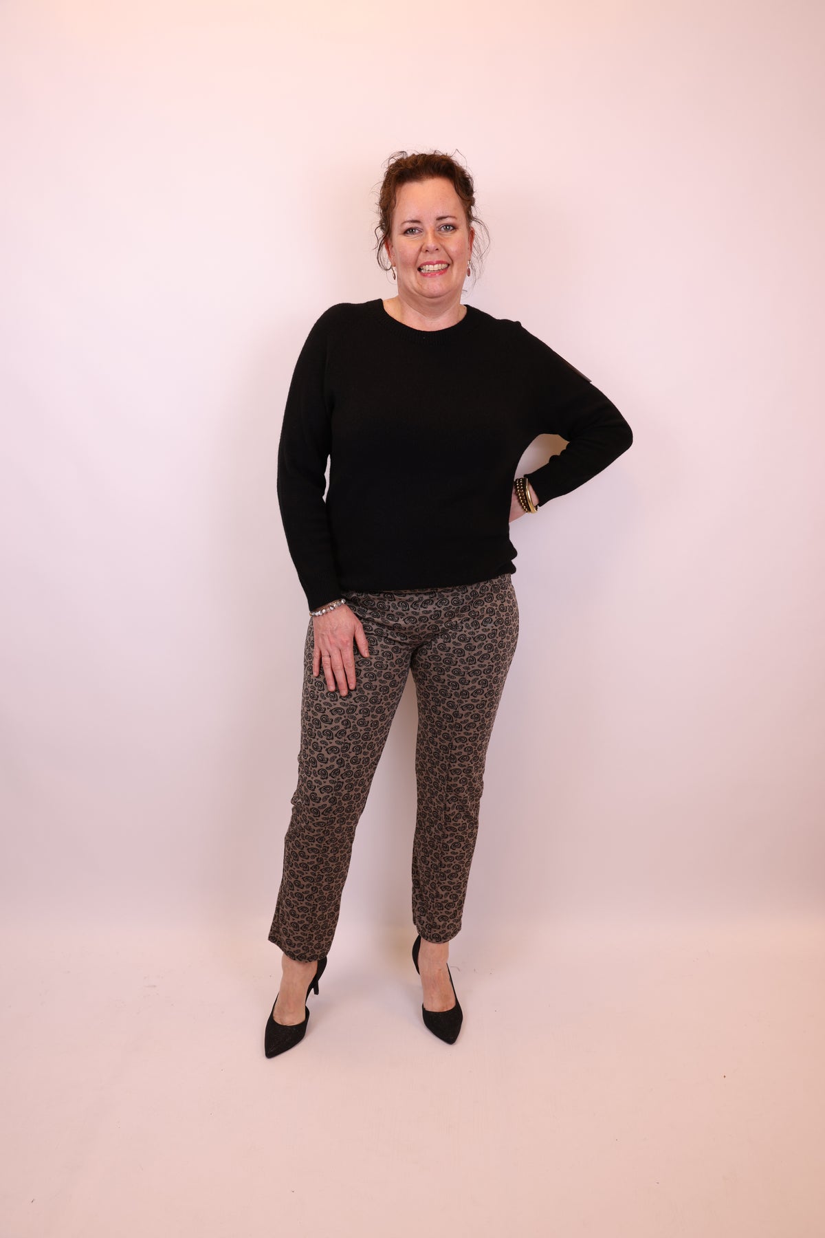 Dora | Bluse schwarz Langarm 52 bis 58