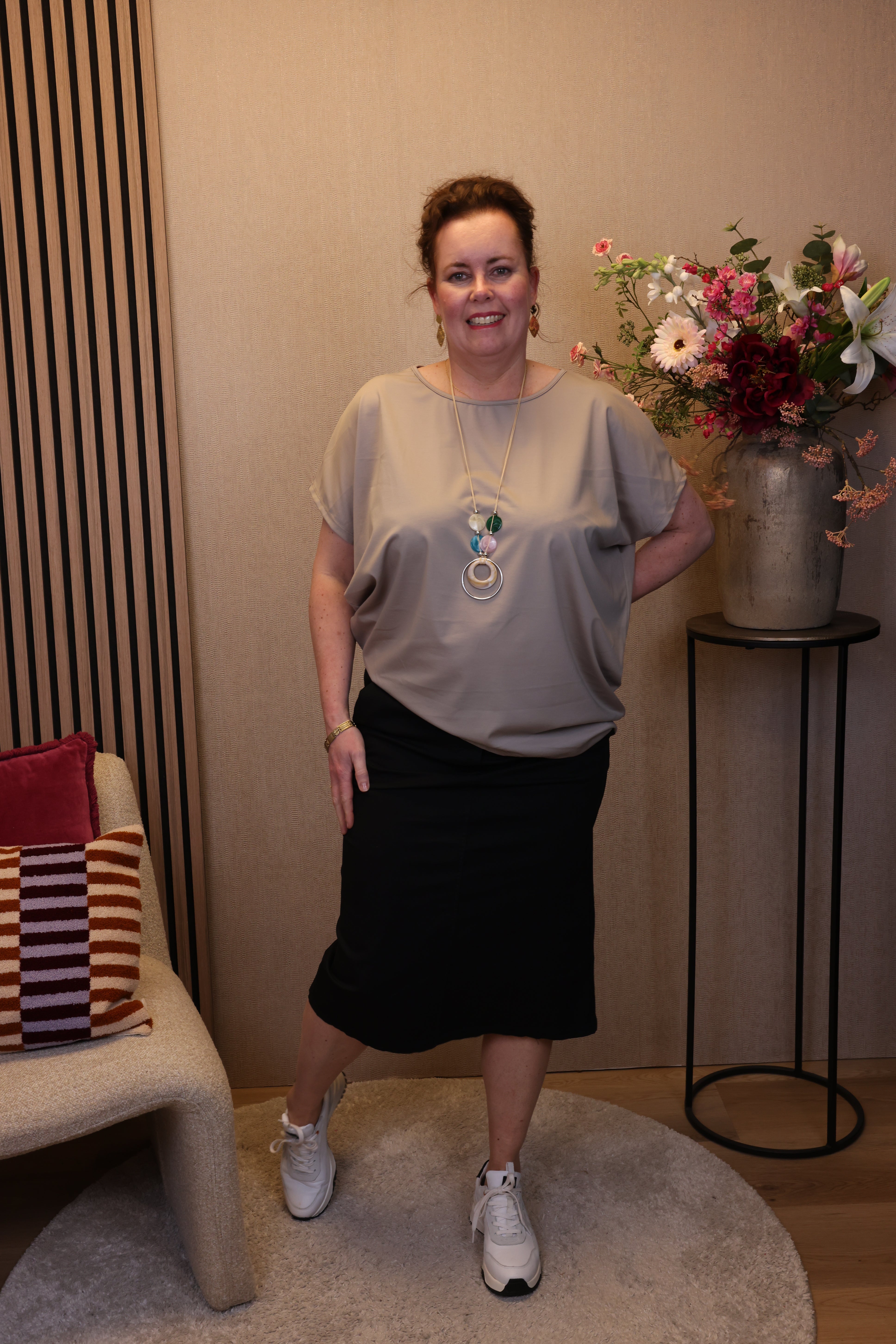 Dora | Bluse schwarz Langarm 52 bis 58