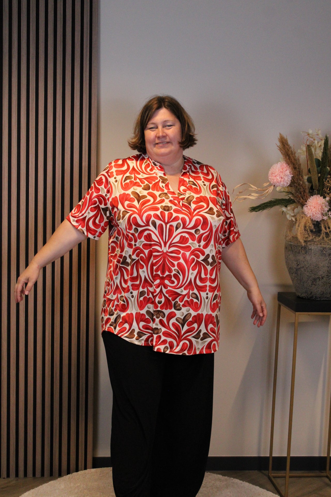 Dora | Bluse schwarz Langarm 52 bis 58