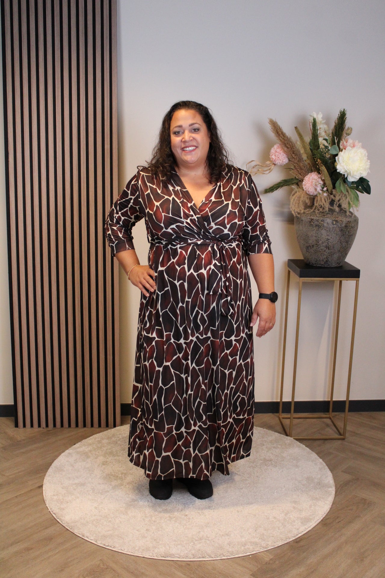 Leona | Braunes Langarmkleid 46 bis 50