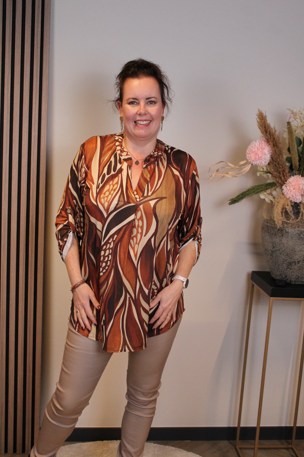 Dora | Bluse schwarz Langarm 52 bis 58