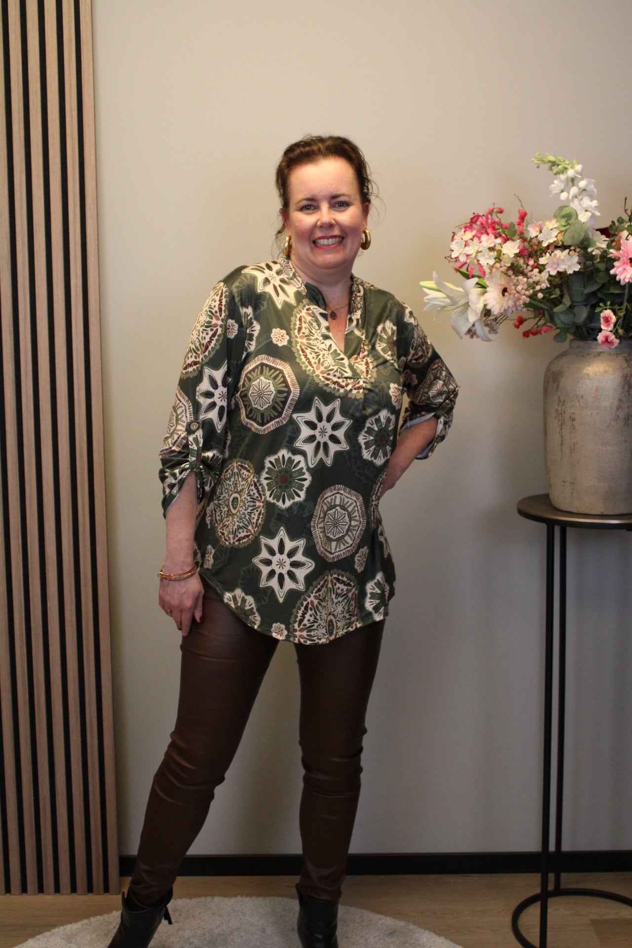 Dora | Bluse schwarz Langarm 52 bis 58