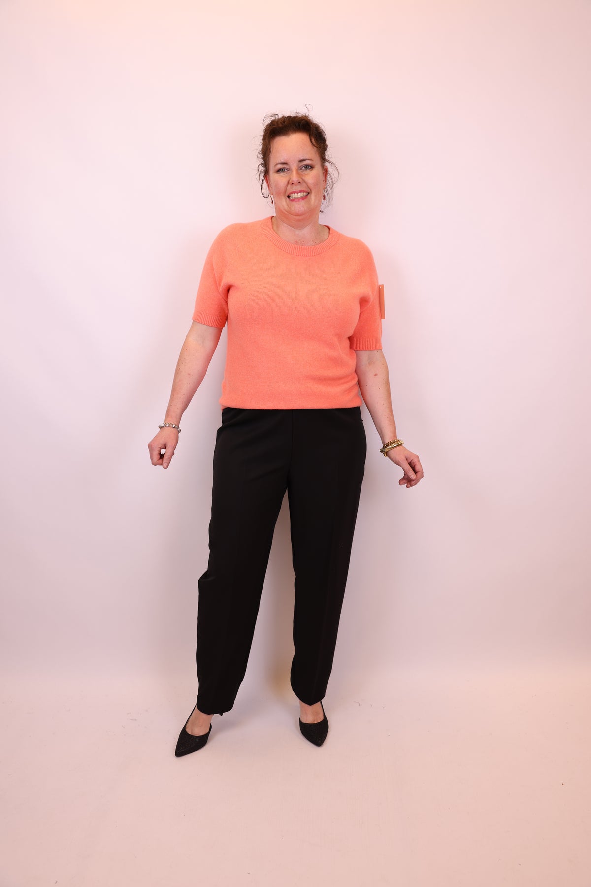 Dora | Bluse schwarz Langarm 52 bis 58