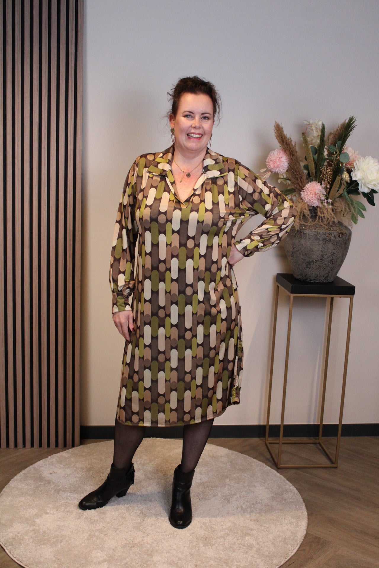 Marise | Blaues Langarmkleid 46 bis 50