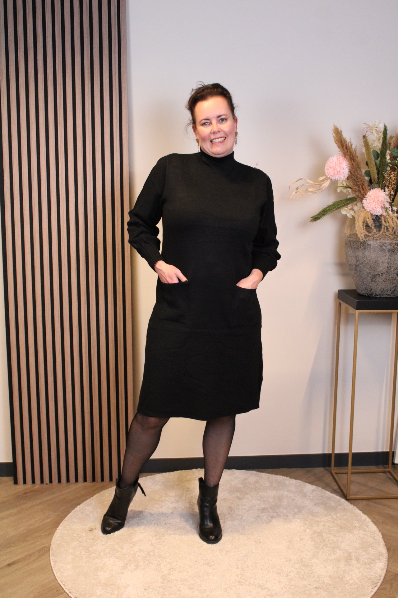 Britt | Blaues Langarmkleid 38 bis 44