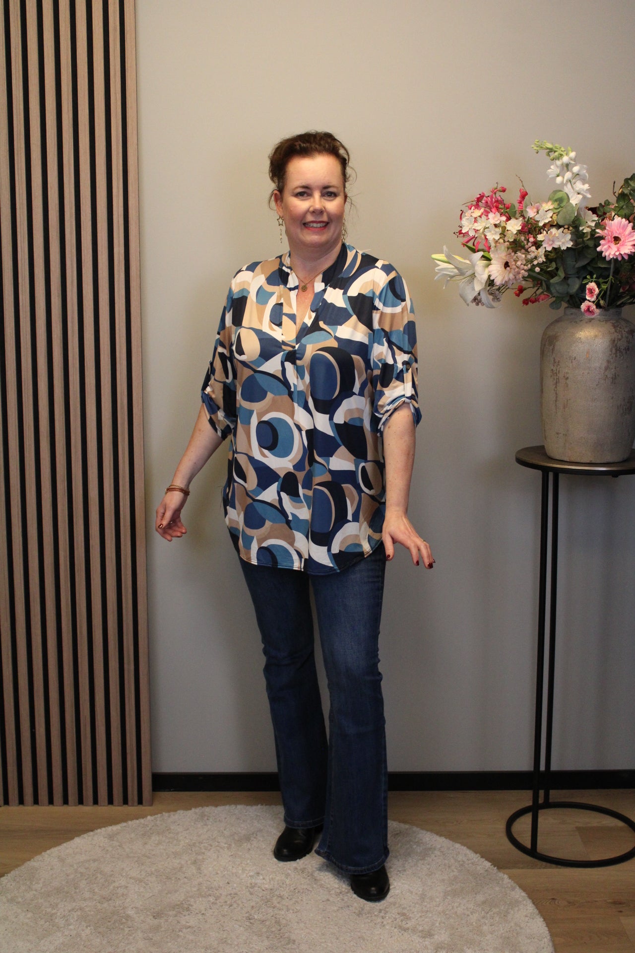 Dora | Bluse schwarz Langarm 38 bis 48