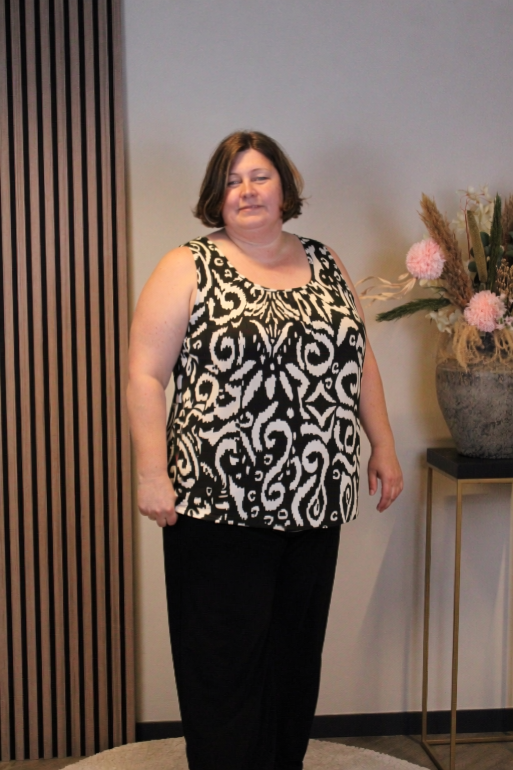 Dora | Bluse schwarz Langarm 52 bis 58