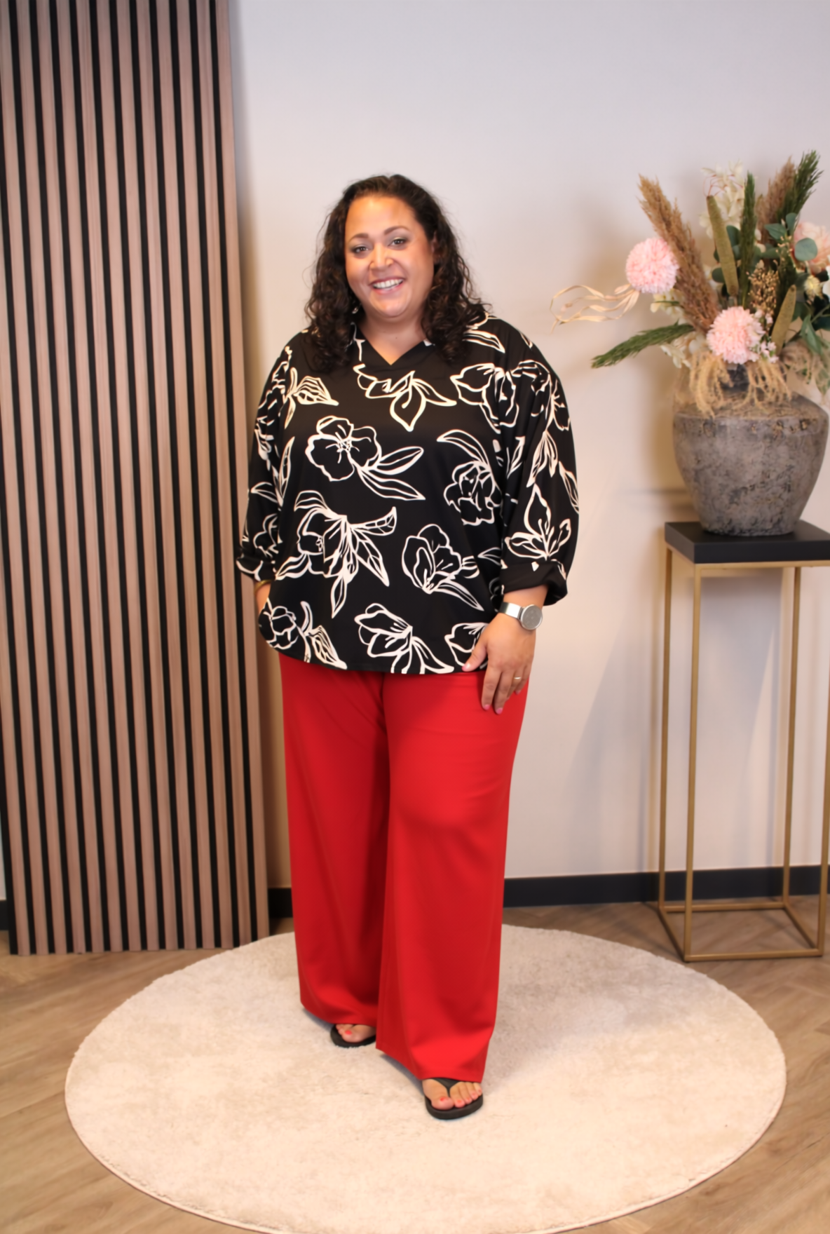 Dora | Bluse schwarz Langarm 52 bis 58