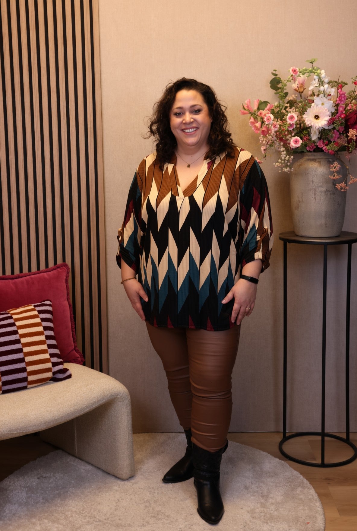 Dora | Bluse schwarz Langarm 52 bis 58