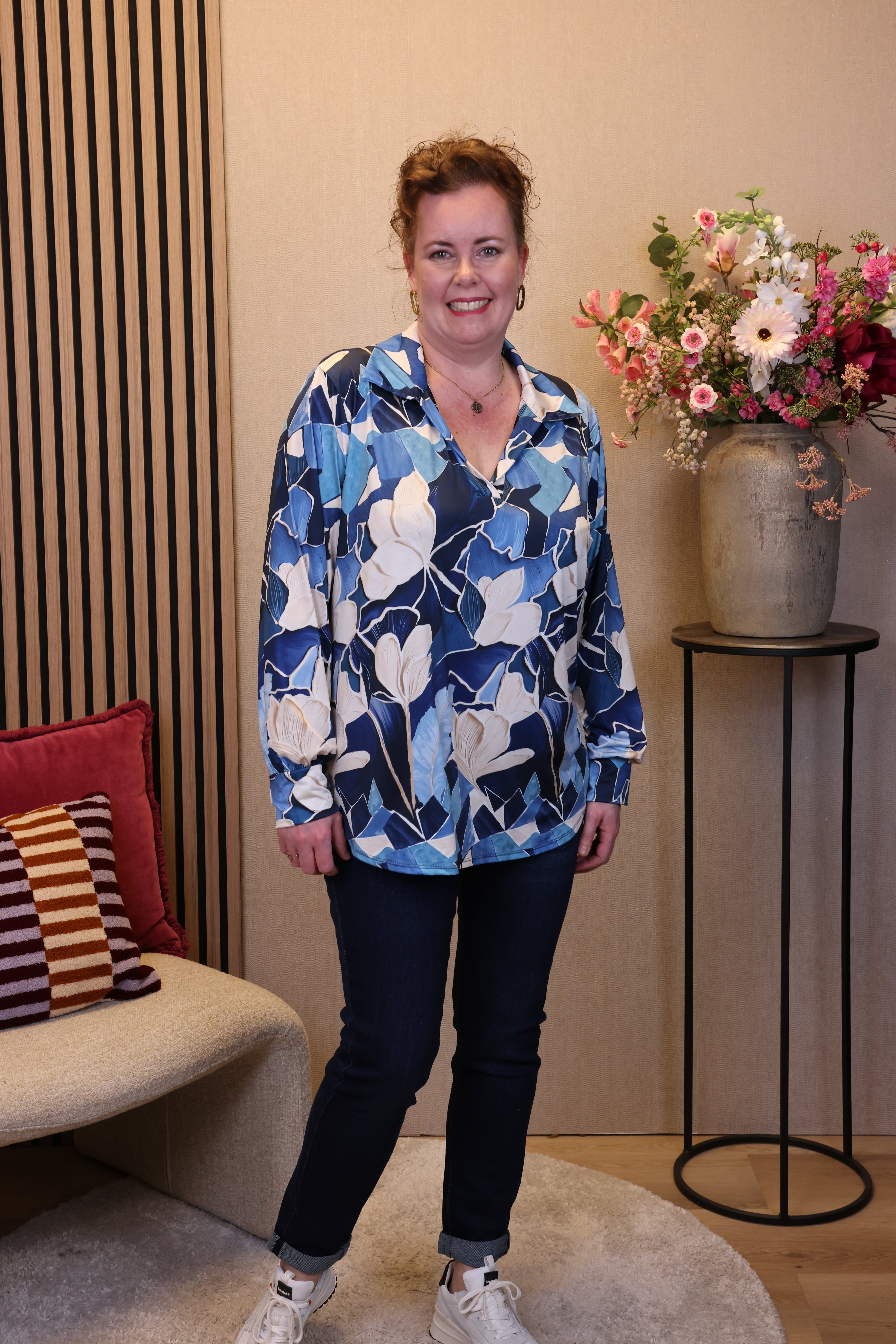 Dora | Bluse schwarz Langarm 52 bis 58