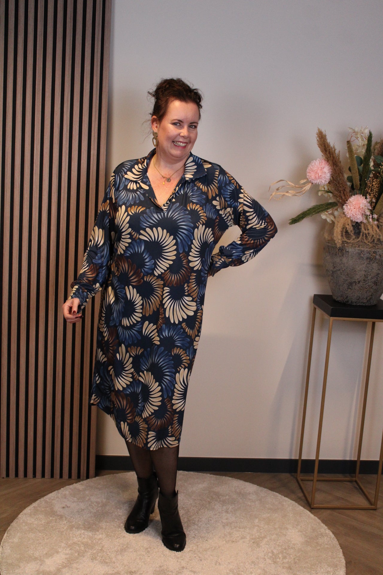 Christa | Grünes Kleid mit langen Ärmeln, Größe 38 bis 44