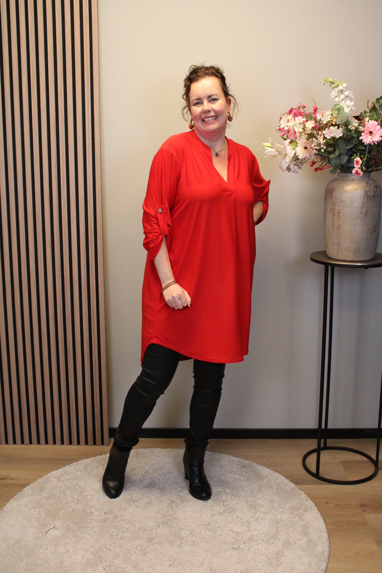 Lana | Blaue Bluse mit Kragen 38 bis 48