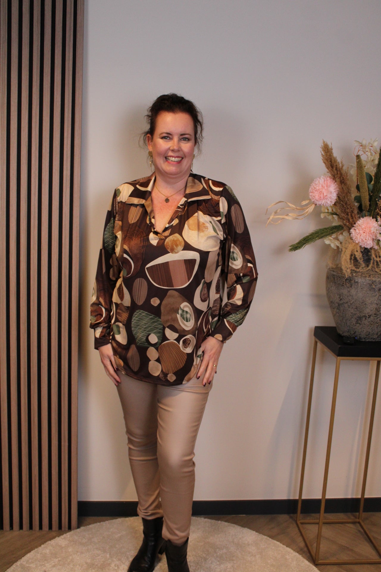 Dora | Bluse schwarz Langarm 52 bis 58