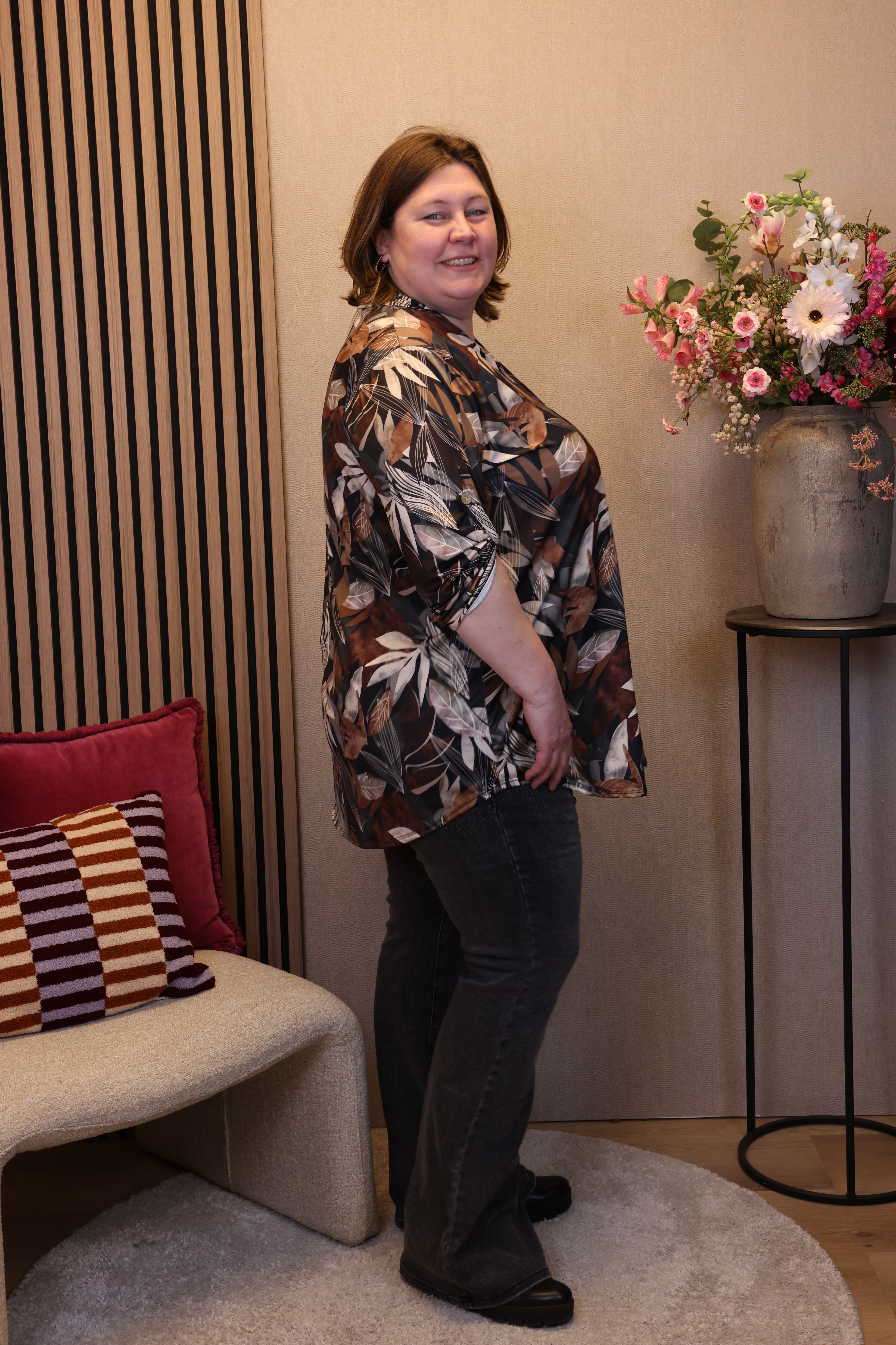 Dora | Bluse schwarz Langarm 52 bis 58