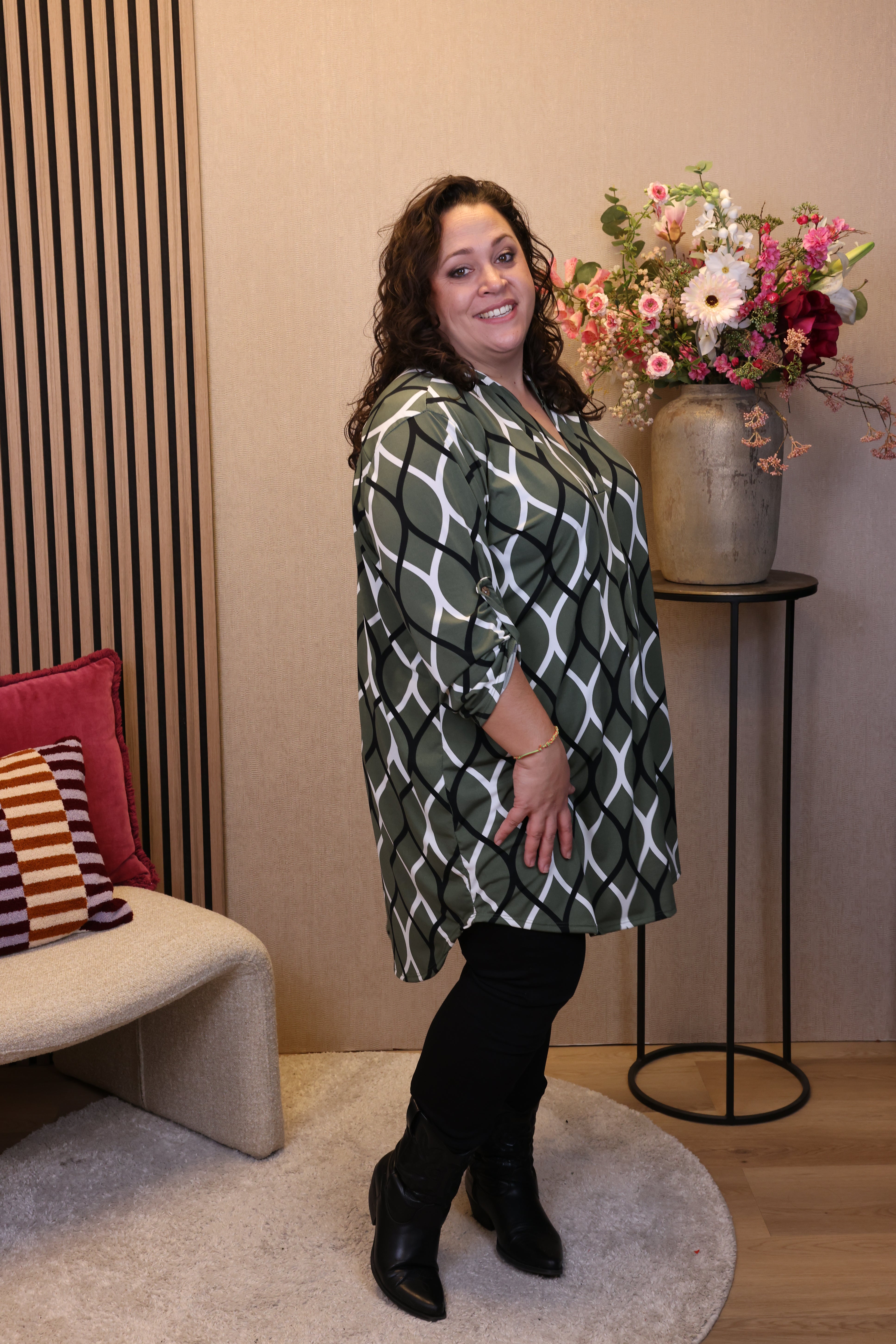 Dora | Bluse schwarz Langarm 52 bis 58