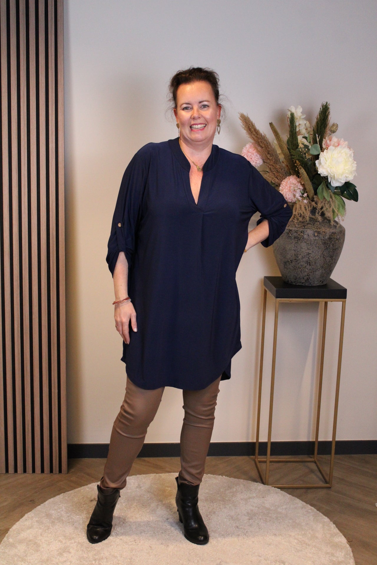 Dora | Bluse schwarz Langarm 52 bis 58