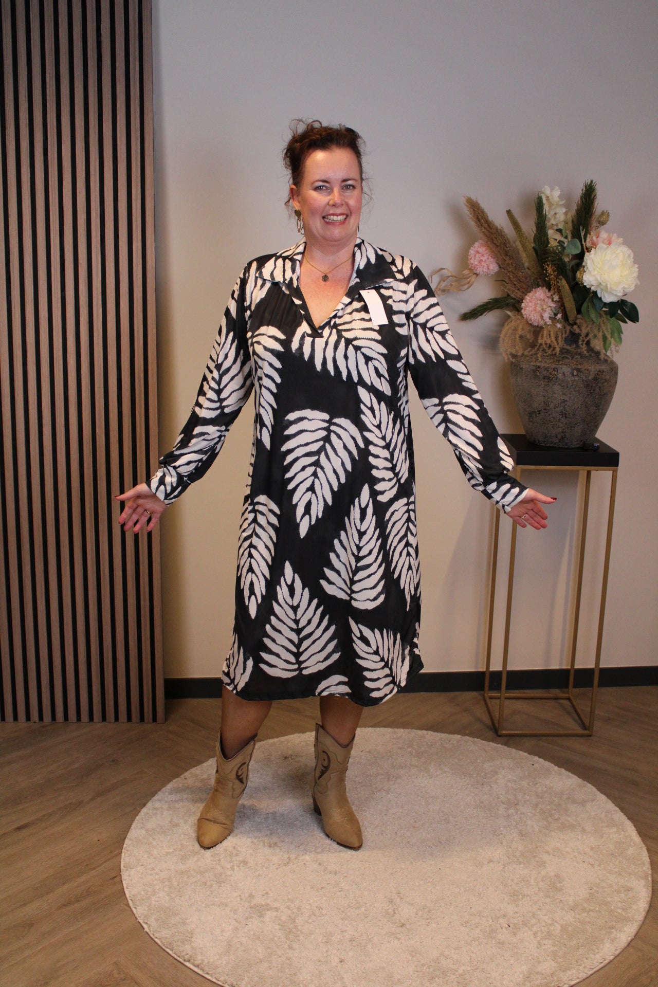 Christa | Grünes Kleid mit langen Ärmeln, Größe 38 bis 44