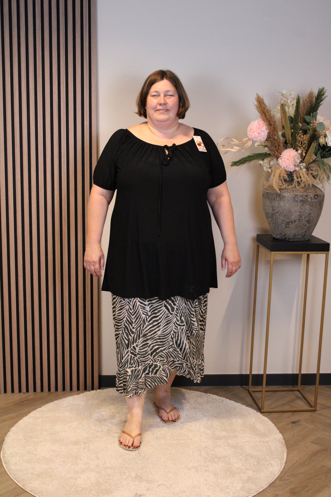 Dora | Bluse schwarz Langarm 52 bis 58