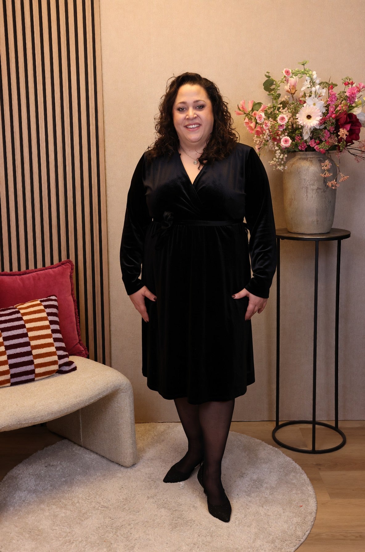 Dora | Bluse schwarz Langarm 52 bis 58