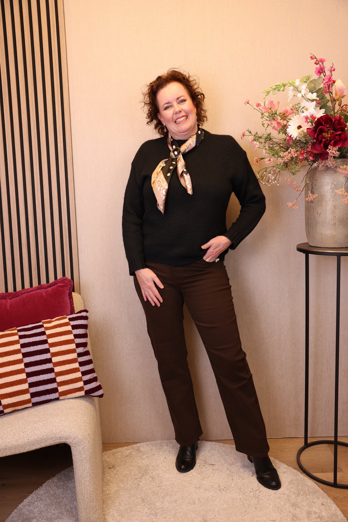 Dora | Bluse schwarz Langarm 52 bis 58