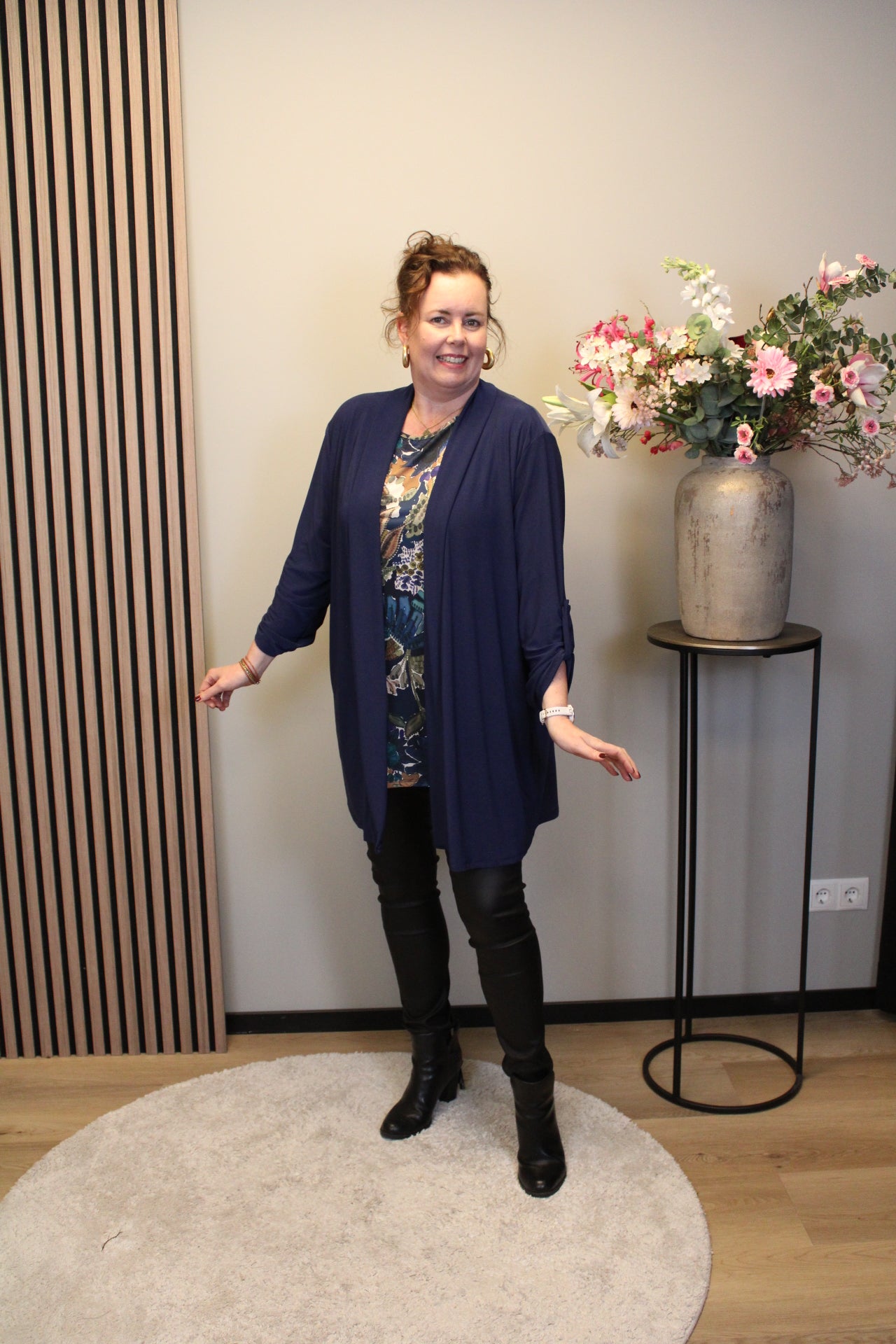 Dora | Bluse schwarz Langarm 52 bis 58