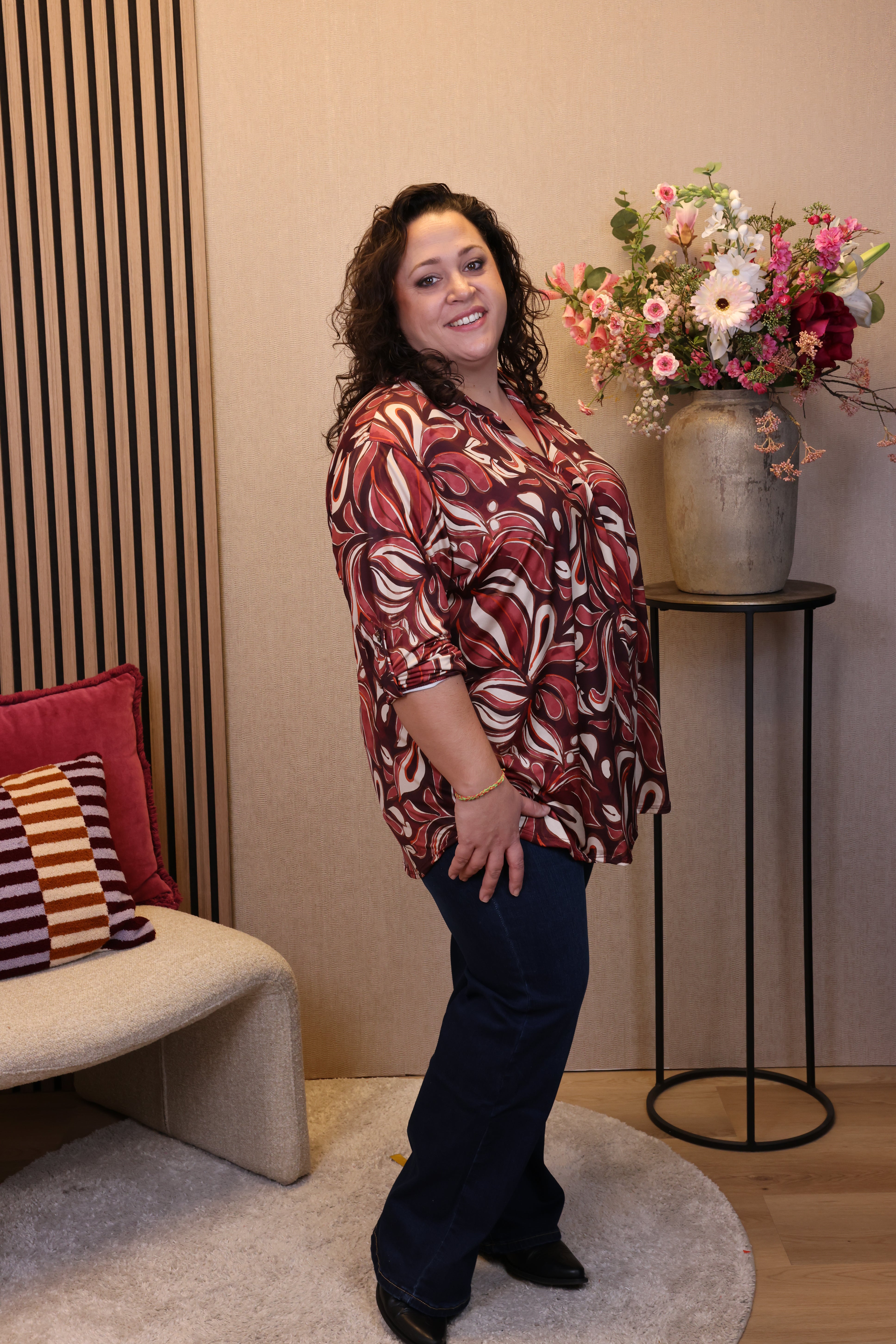 Dora | Bluse schwarz Langarm 52 bis 58
