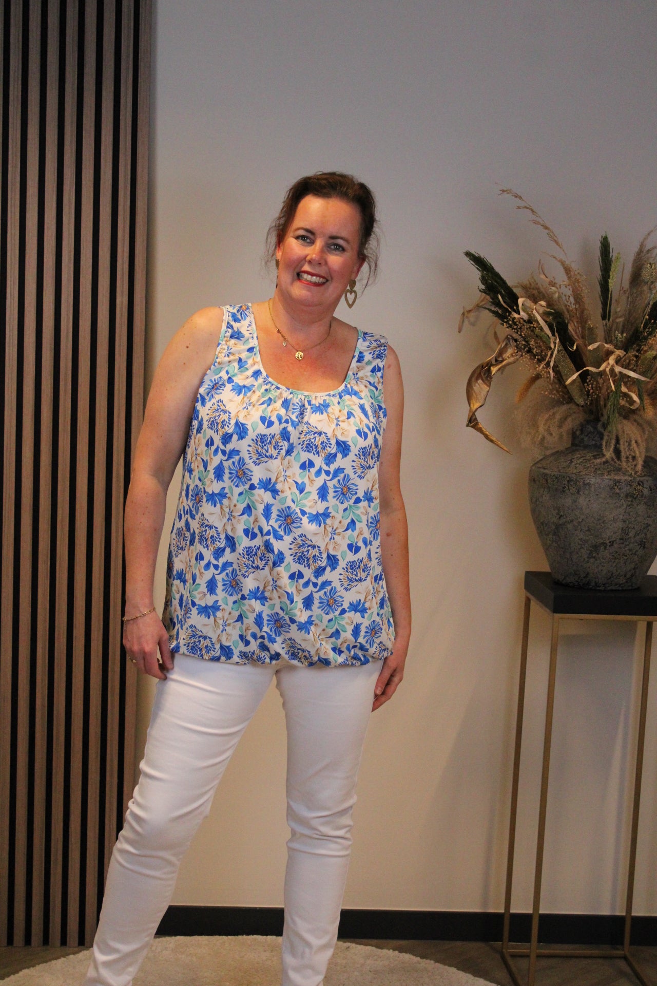 Grietje | Top blau Kurzarm 48 bis 52