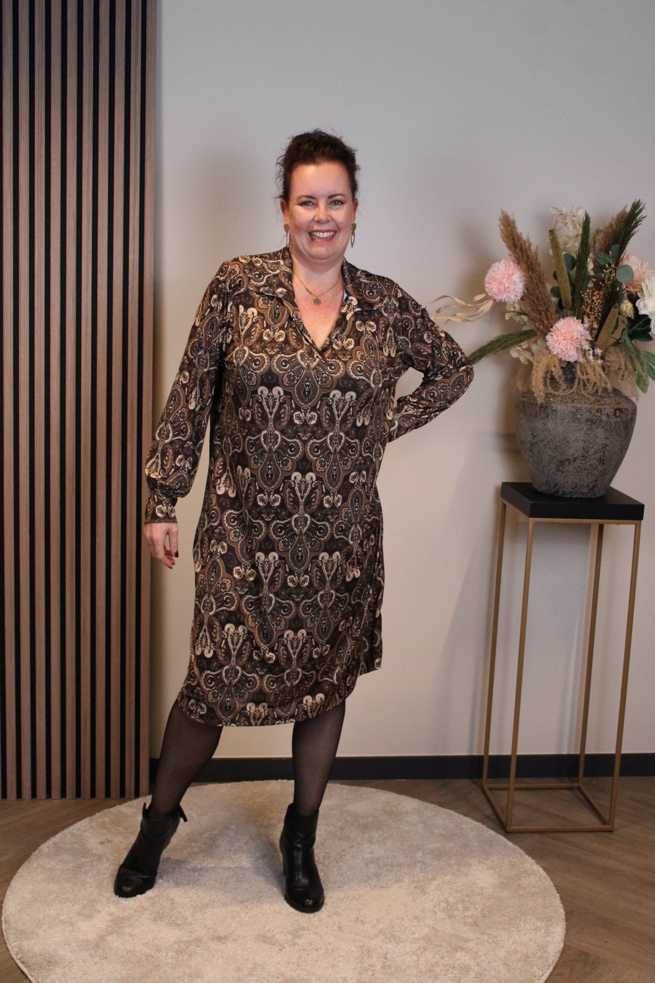 Marise | Blaues Langarmkleid 46 bis 50