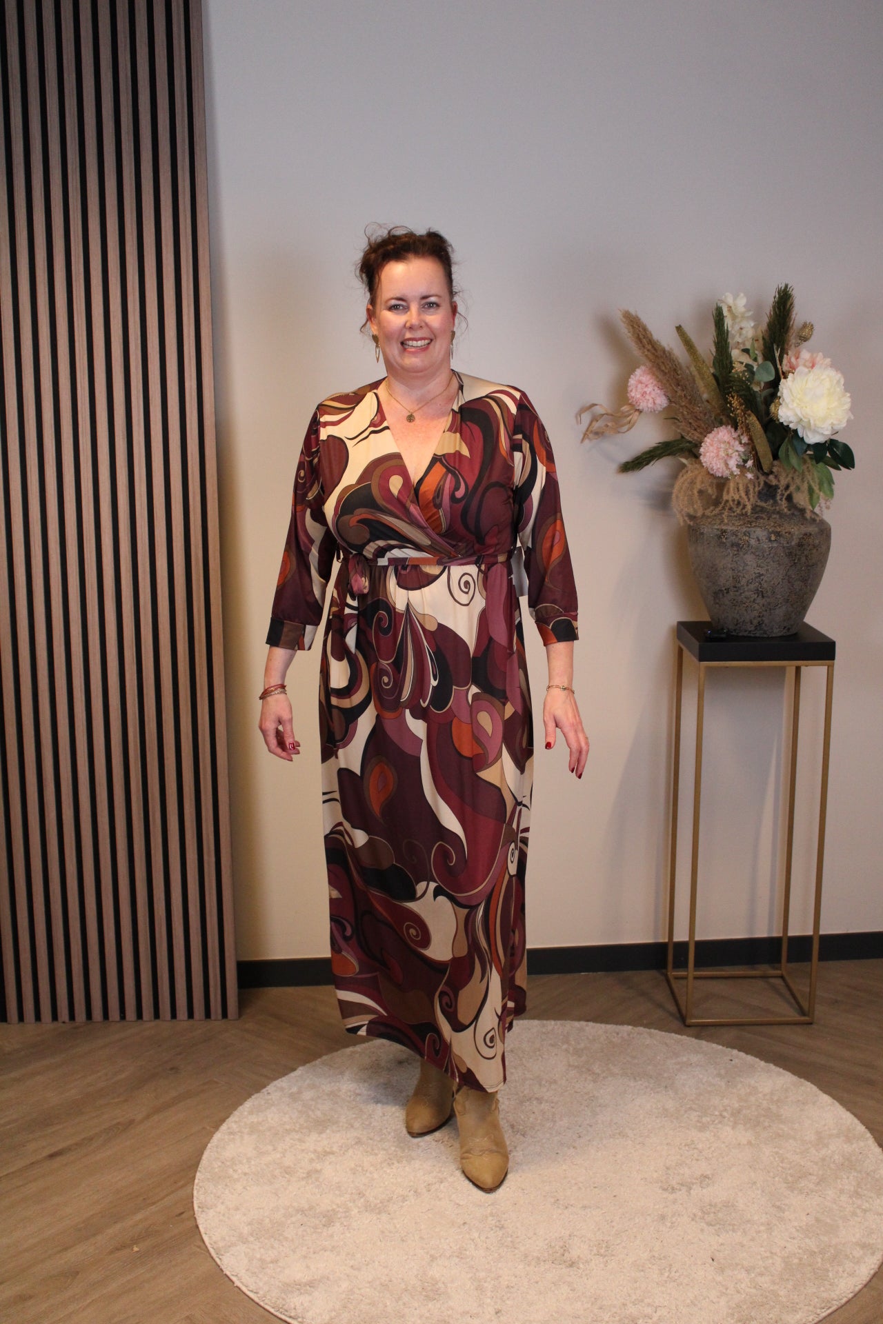 Britt | Blaues Langarmkleid 38 bis 44