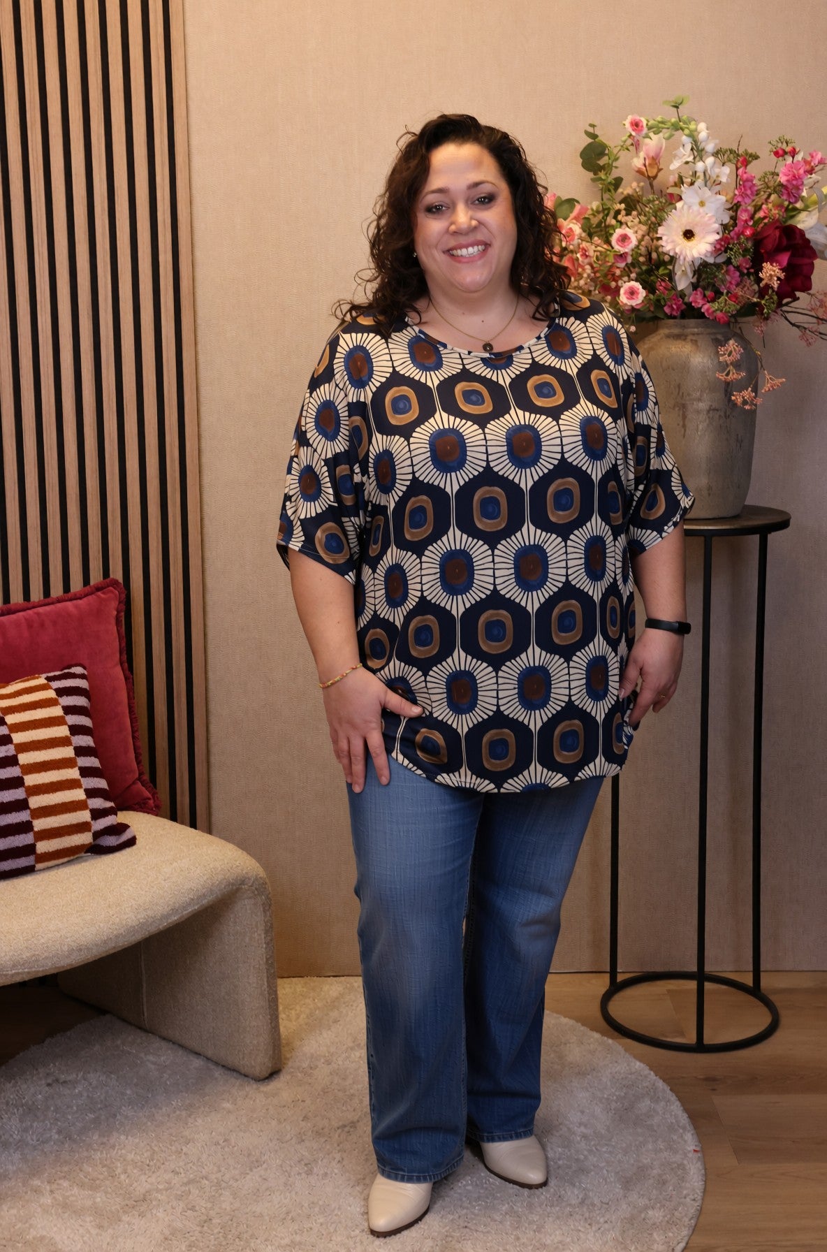 Dora | Bluse schwarz Langarm 52 bis 58