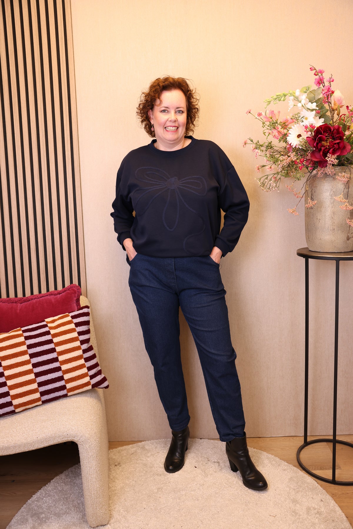 Dora | Bluse schwarz Langarm 52 bis 58