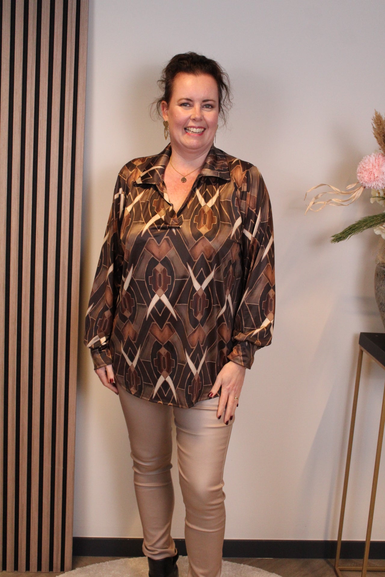 Dora | Bluse schwarz Langarm 52 bis 58