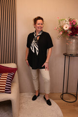 Dora | Bluse schwarz Langarm 52 bis 58