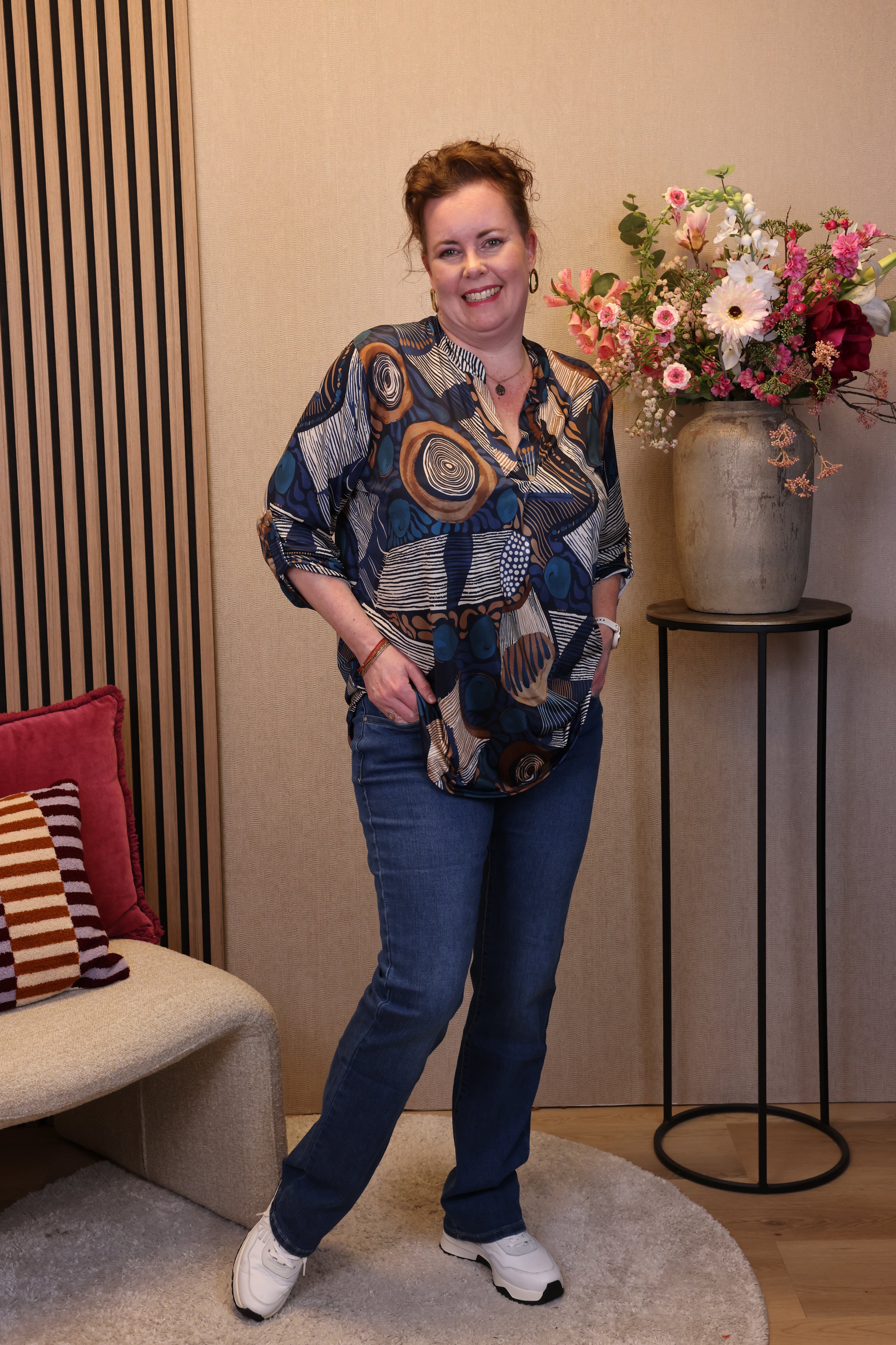 Dora | Bluse schwarz Langarm 52 bis 58