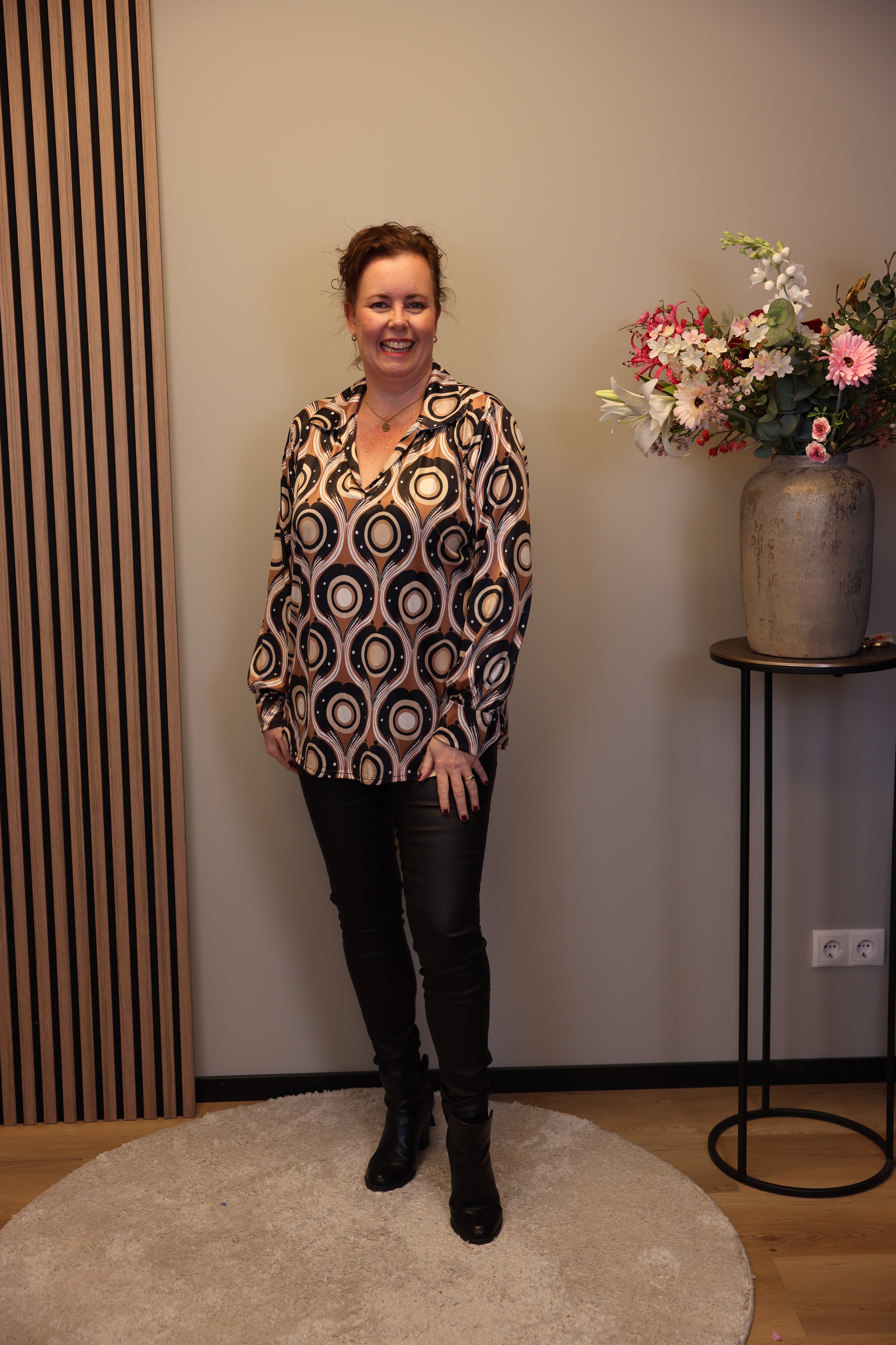 Dora | Bluse schwarz Langarm 52 bis 58
