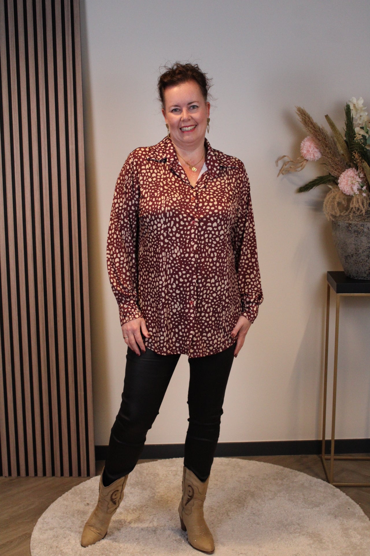 Dora | Bluse schwarz Langarm 52 bis 58