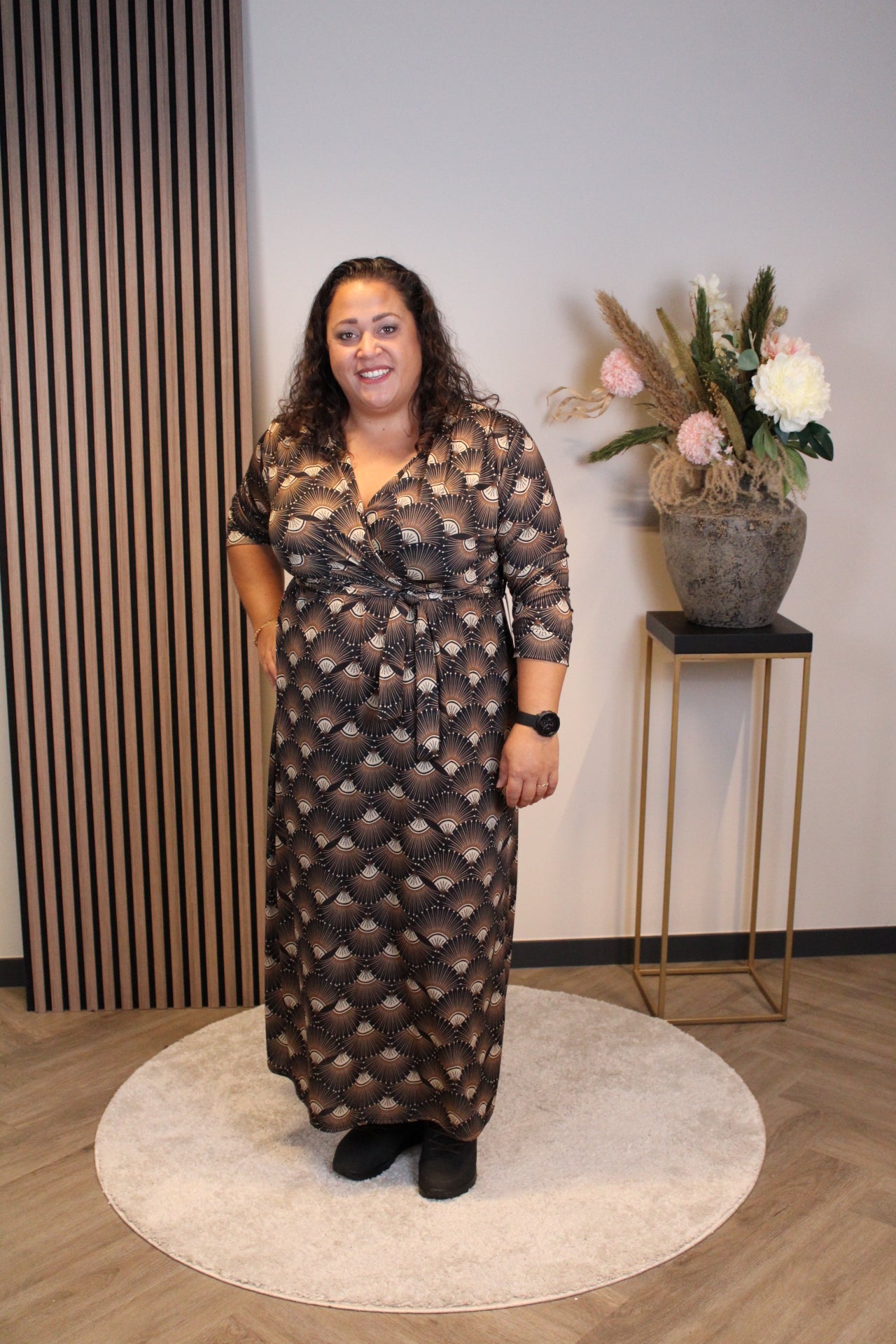 Odette | Schwarzes Langarmkleid 46 bis 50