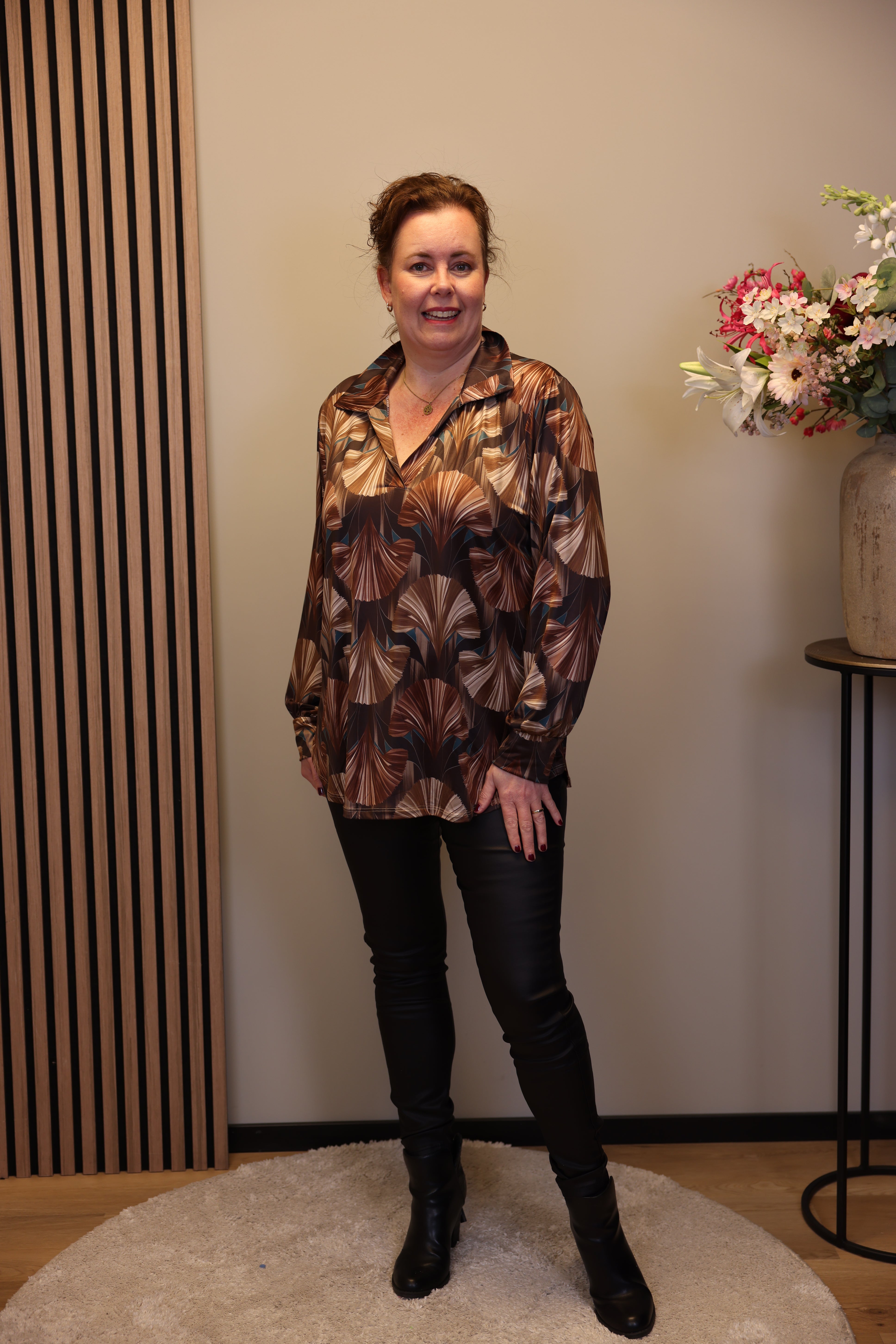 Dora | Bluse schwarz Langarm 52 bis 58