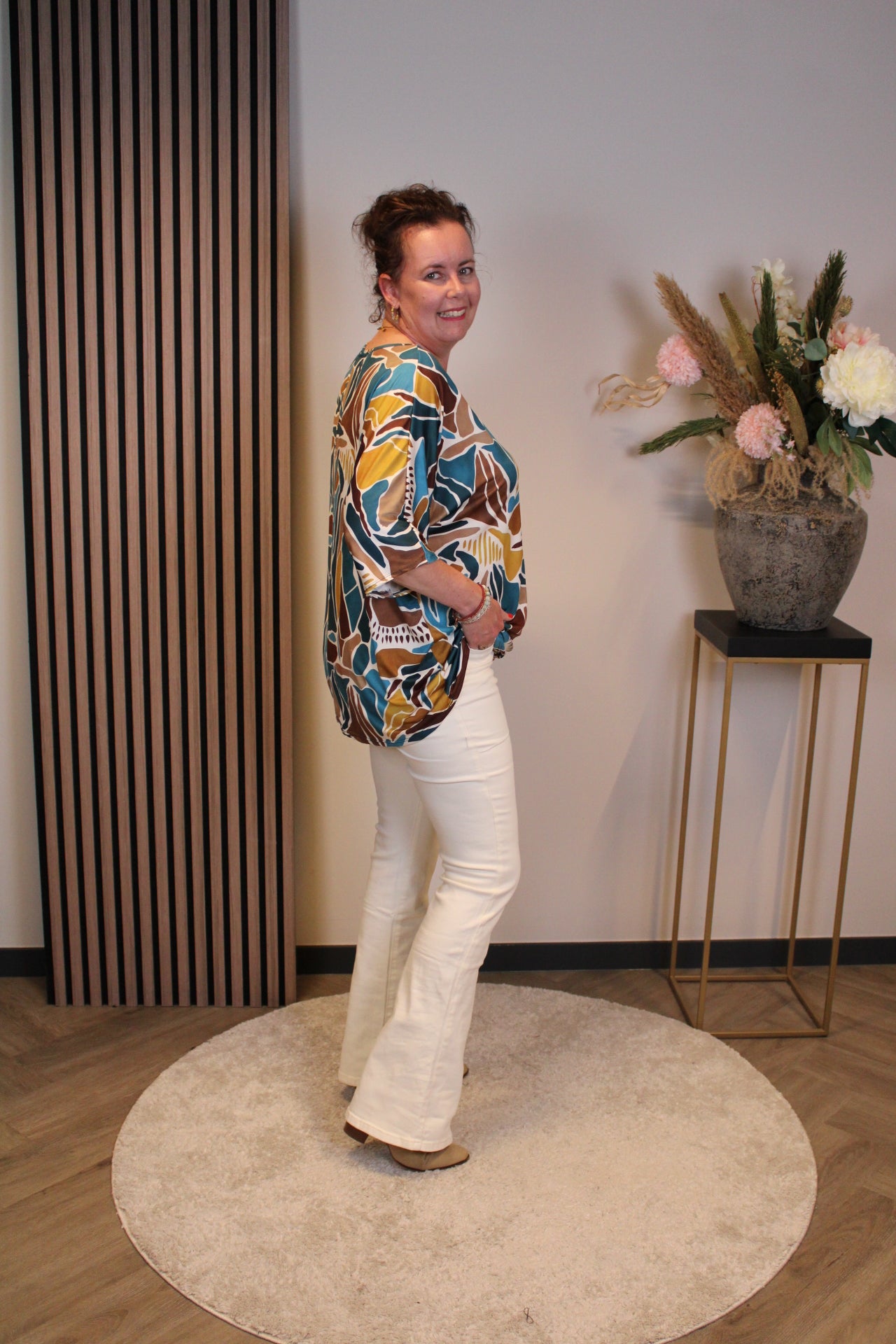 Anja beige | Flared Jeans