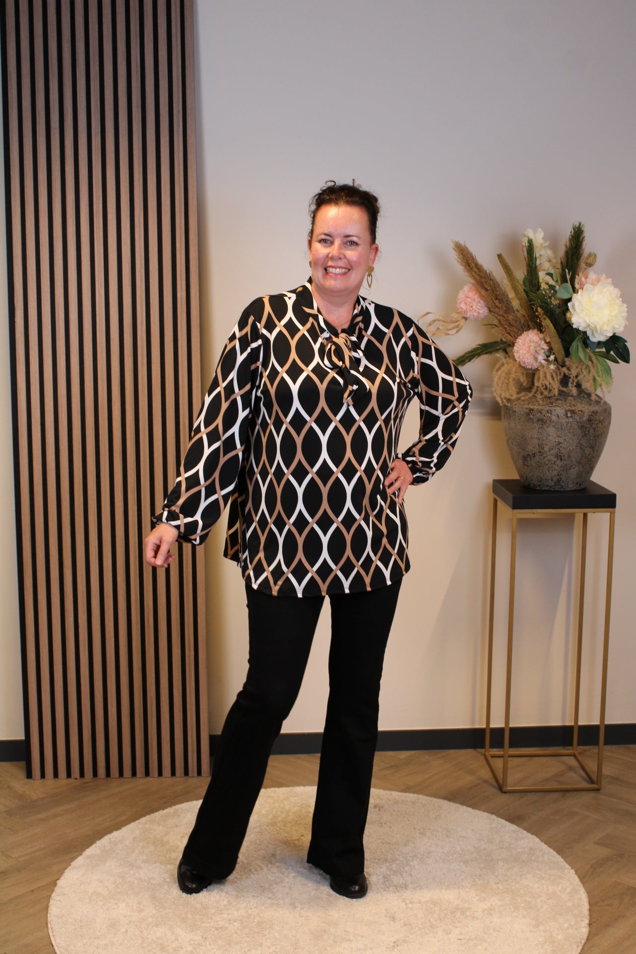 Daantje | Blouse zwart lange mouw 52 t/m 58