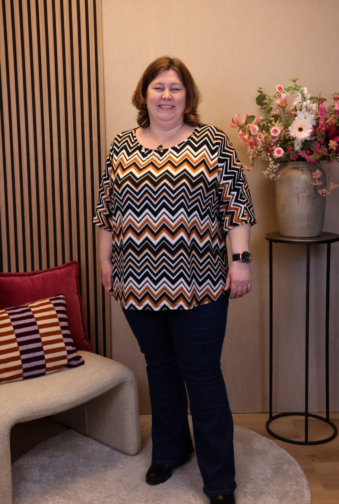 Dora | Bluse schwarz Langarm 52 bis 58