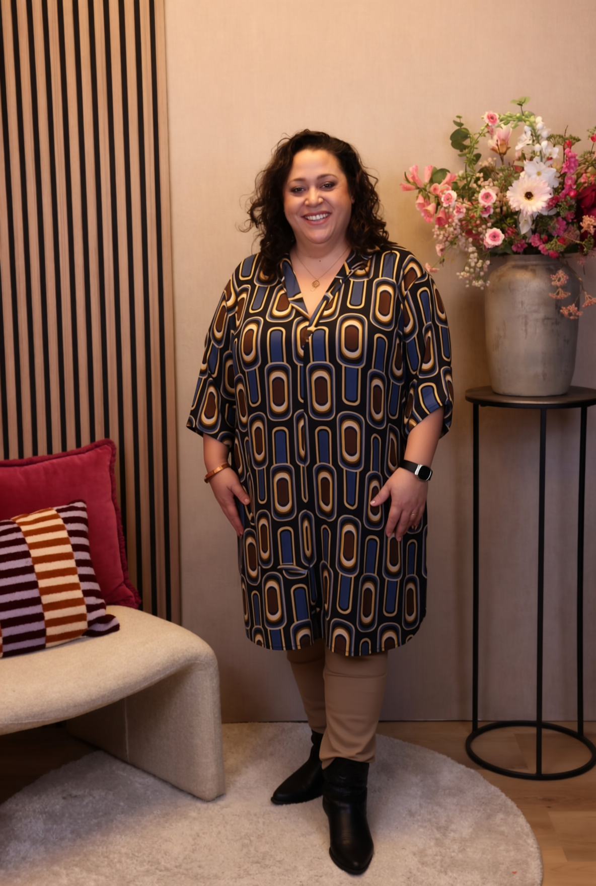 Dora | Bluse schwarz Langarm 52 bis 58
