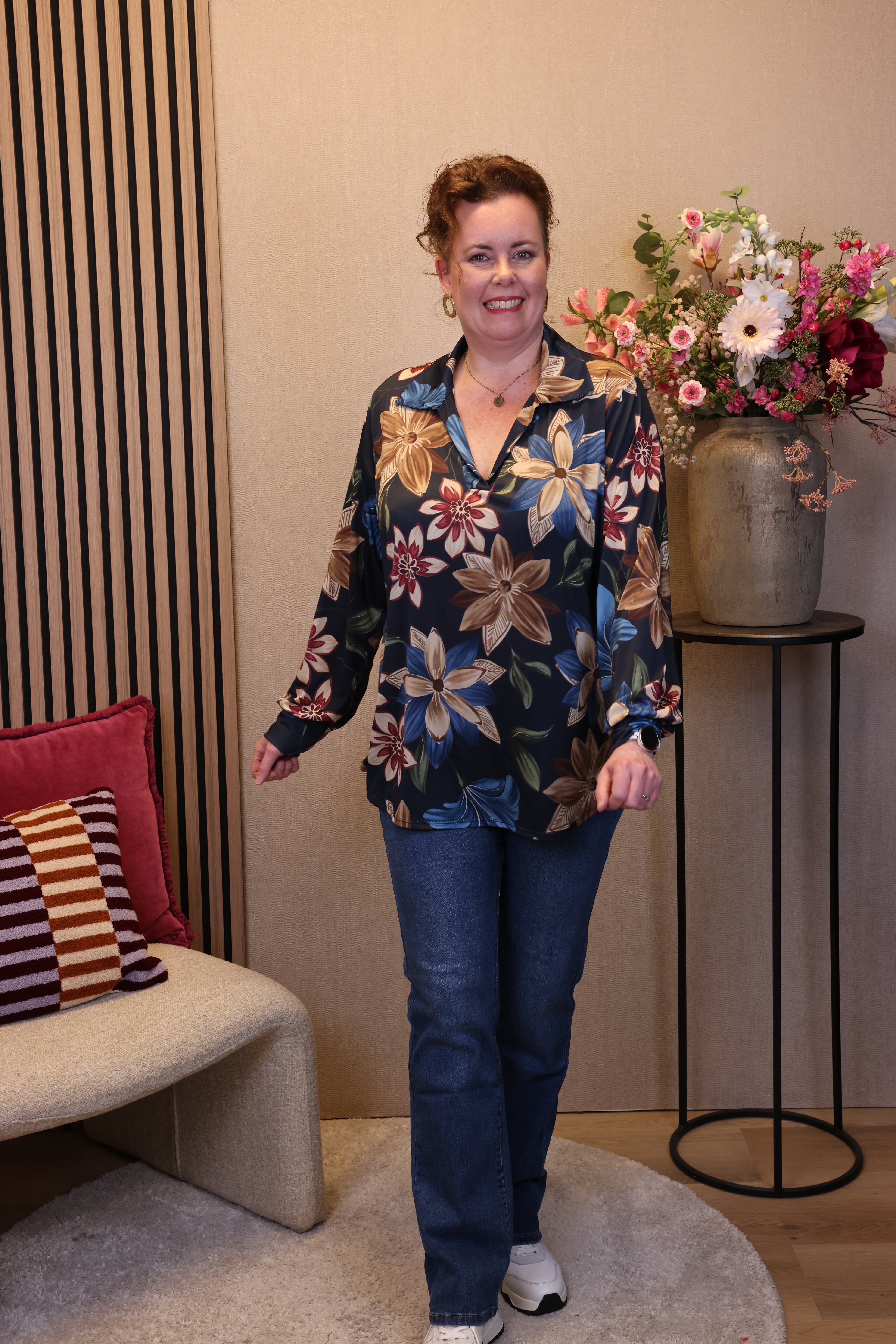 Dora | Bluse schwarz Langarm 52 bis 58