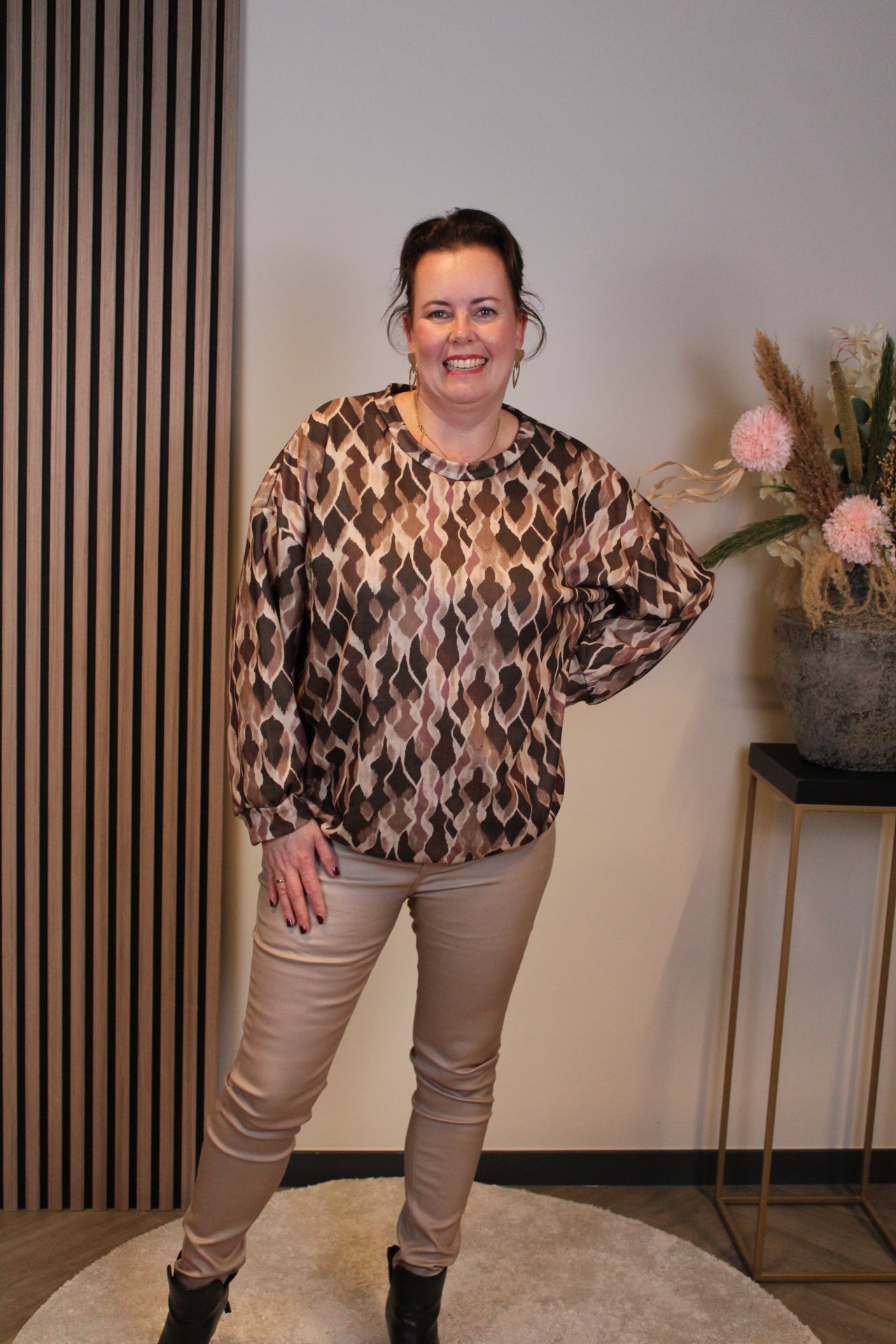 Dora | Bluse schwarz Langarm 52 bis 58