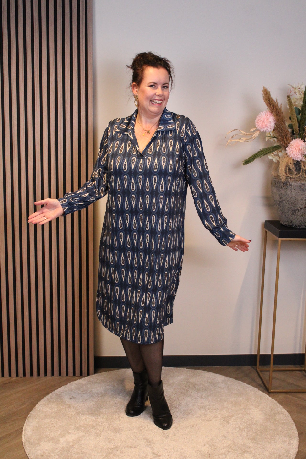 Christa | Grünes Kleid mit langen Ärmeln, Größe 38 bis 44