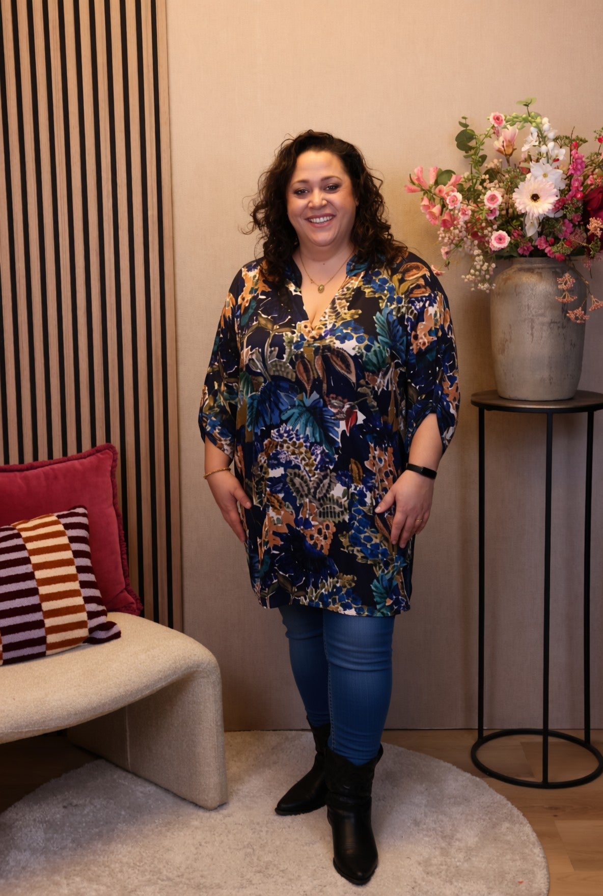 Dora | Bluse schwarz Langarm 52 bis 58