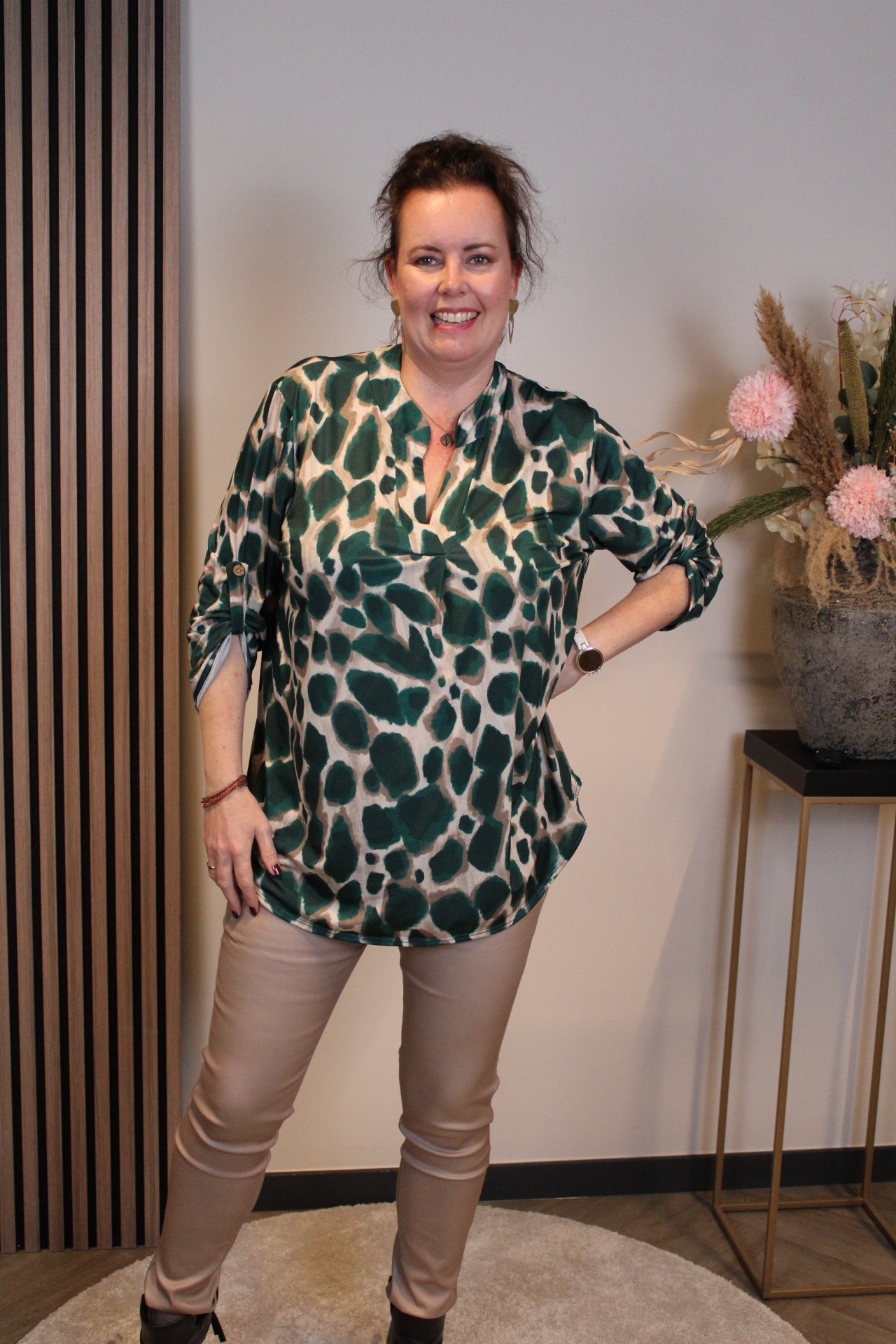 Dora | Bluse schwarz Langarm 52 bis 58