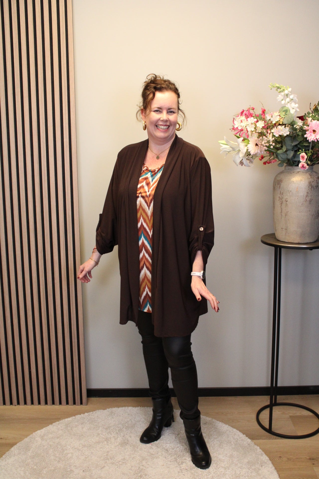 Dora | Bluse schwarz Langarm 52 bis 58