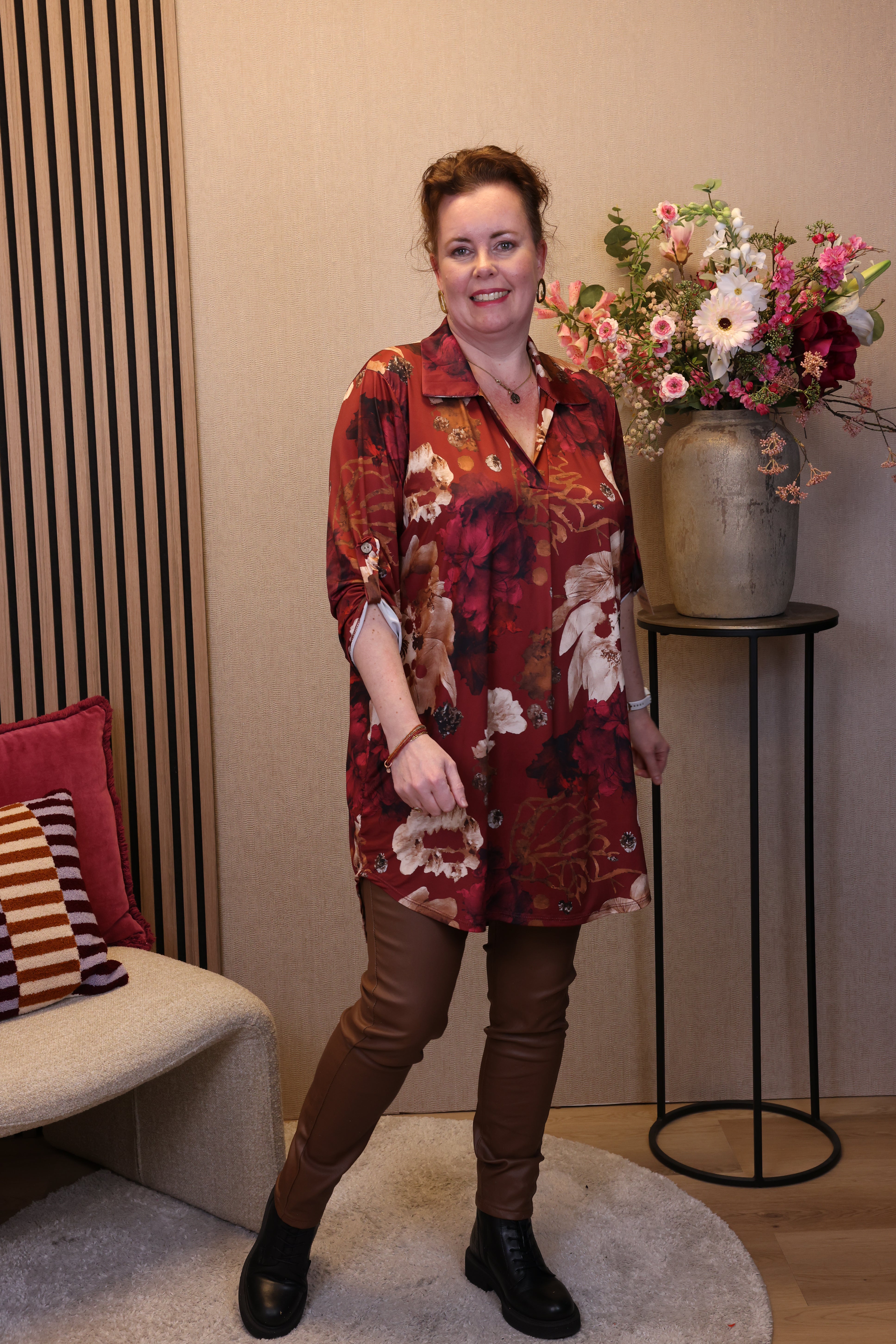 Dora | Bluse schwarz Langarm 52 bis 58