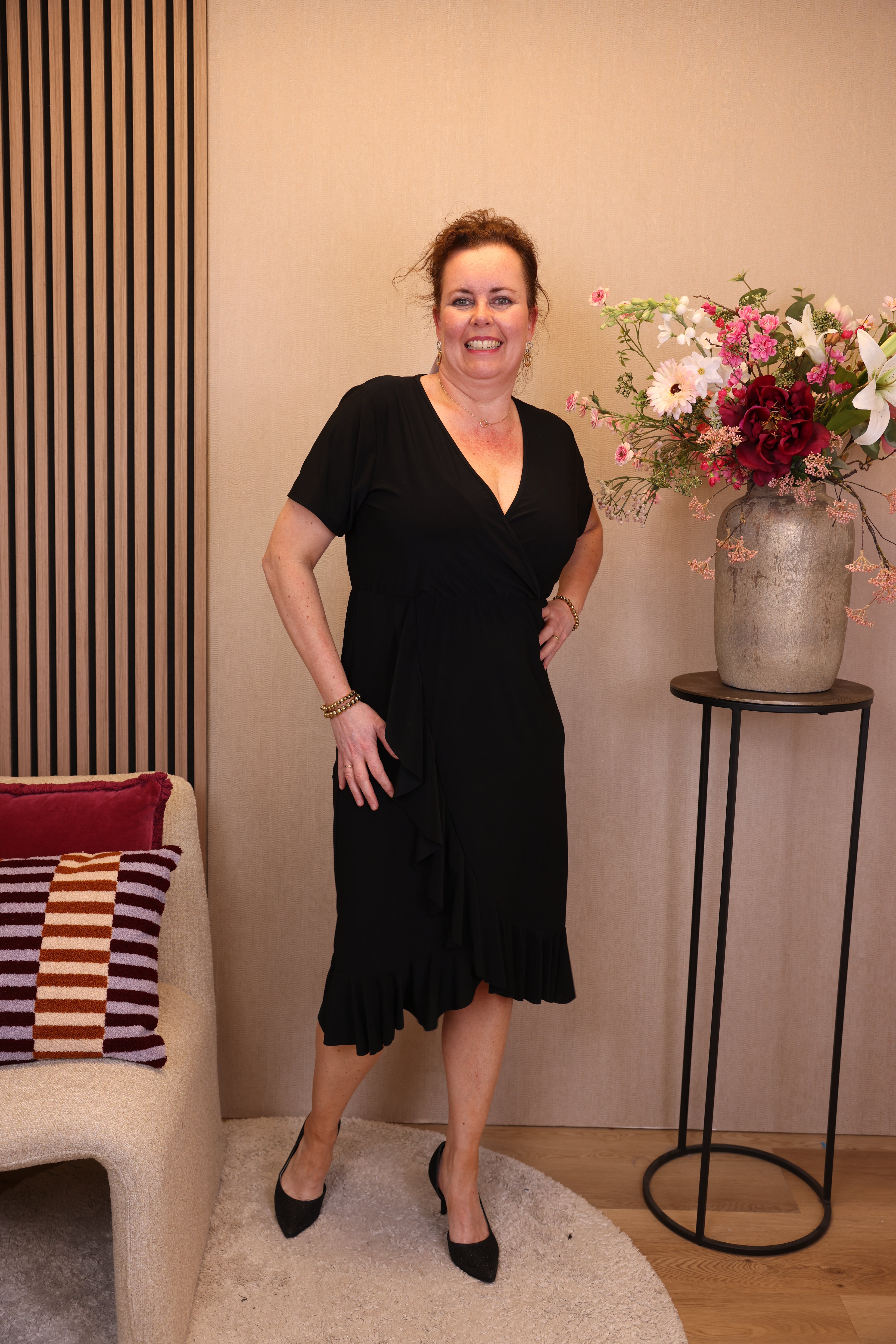 Dora | Bluse schwarz Langarm 52 bis 58